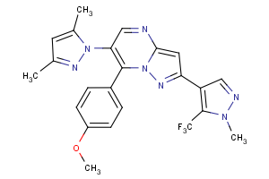 6-(3,5-dimethyl-1H-pyrazol-1-yl)-7-(4-methoxyphenyl)-2-[1-methyl-5-(trifluoromethyl)-1H-pyrazol-4-yl]pyrazolo[1,5-a]pyrimidine