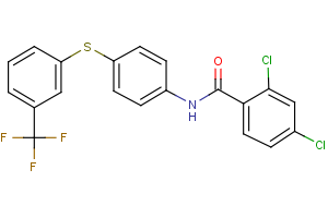 2,4-dichloro-N-(4-{[3-(trifluoromethyl)phenyl]sulfanyl}phenyl)benzenecarboxamide