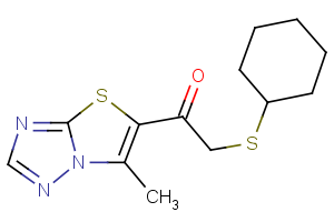 2-(cyclohexylsulfanyl)-1-(6-methyl[1,3]thiazolo[3,2-b][1,2,4]triazol-5-yl)-1-ethanone