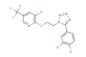 3-chloro-2-({2-[5-(3,4-dichlorophenyl)-1H-1,2,3,4-tetraazol-1-yl]ethyl}sulfanyl)-5-(trifluoromethyl)pyridine