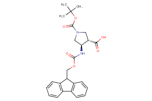 (3s,4r)-1-boc-4-fmoc-amino-3-pyrrolidinecarboxylic acid