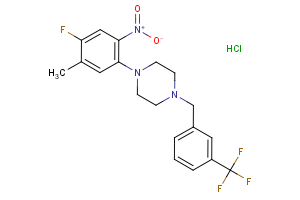 1-(4-fluoro-5-methyl-2-nitrophenyl)-4-{[3-(trifluoromethyl)phenyl]methyl}piperazine hydrochloride