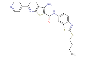 3-amino-N-[2-(butylsulfanyl)-1,3-benzothiazol-6-yl]-6-(4-pyridinyl)thieno[2,3-b]pyridine-2-carboxamide