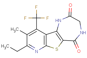 8-ethyl-9-methyl-10-(trifluoromethyl)-3,4-dihydro-1H-pyrido[3′,2′:4,5]thieno[3,2-e][1,4]diazepine-2,5-dione