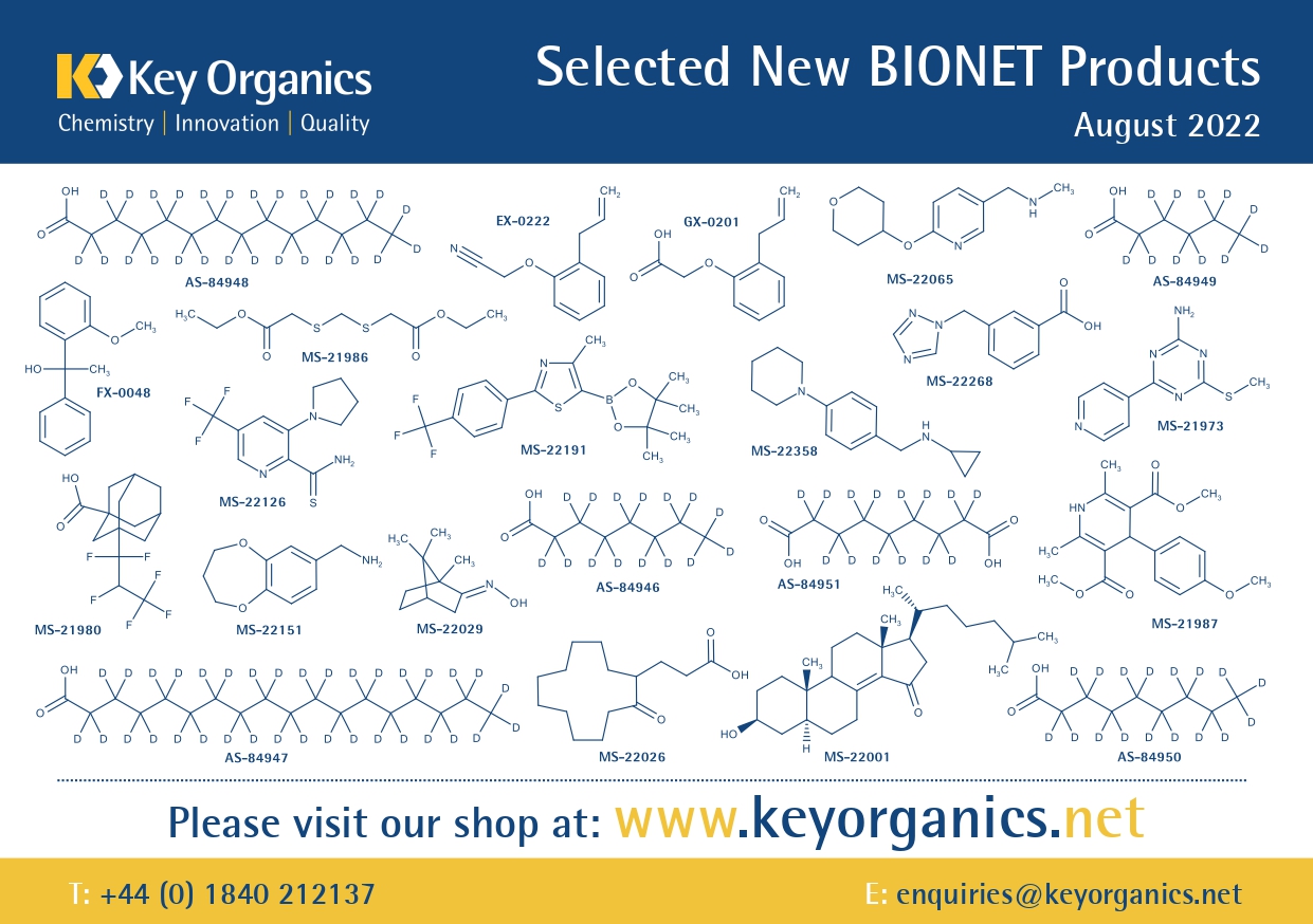 Selected New BIONET Products for August 2022