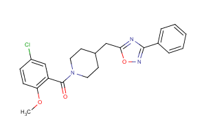 1-(5-chloro-2-methoxybenzoyl)-4-[(3-phenyl-1,2,4-oxadiazol-5-yl)methyl]piperidine