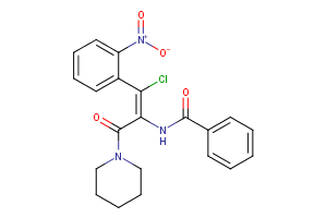 (Z)-N-(1-Chloro-1-(2-nitrophenyl)-3-oxo-3-(piperidin-1-yl)prop-1-en-2-yl)benzamide