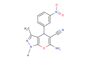 6-amino-3-methyl-4-(3-nitrophenyl)-1H,4H-pyrano[2,3-c]pyrazole-5-carbonitrile