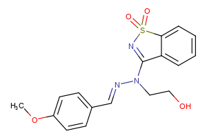 3-[(2E)-1-(2-hydroxyethyl)-2-[(4-methoxyphenyl)methylidene]hydrazin-1-yl]-1??,2-benzothiazole-1,1-dione