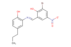 2-bromo-6-[(E)-[(2-hydroxy-5-propylphenyl)imino]methyl]-4-nitrophenol