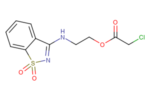 2-[(1,1-dioxo-1??,2-benzothiazol-3-yl)amino]ethyl 2-chloroacetate