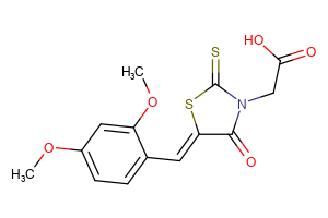2-[(5Z)-5-[(2,4-dimethoxyphenyl)methylidene]-4-oxo-2-sulfanylidene-1,3-thiazolidin-3-yl]acetic acid