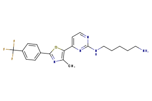 N1-(4-{4-methyl-2-[4-(trifluoromethyl)phenyl]-1,3-thiazol-5-yl}pyrimidin-2-yl)pentane-1,5-diamine