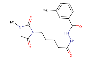 N’-(3-methylbenzoyl)-5-(3-methyl-2,5-dioxo-1-imidazolidinyl)pentanohydrazide