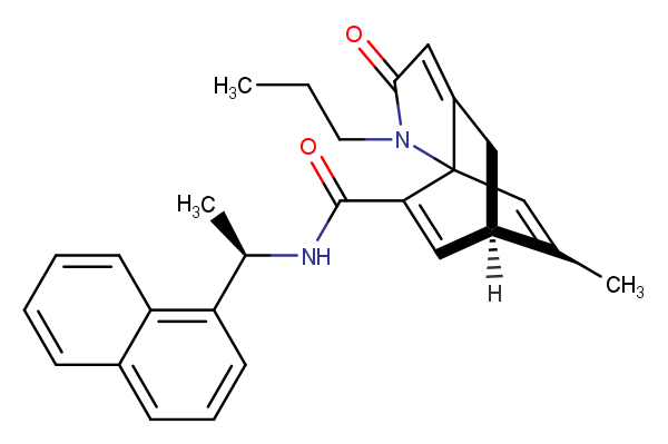 (5R)-9-Methyl-N-[(R)-1-(naphthalen-1-yl)ethyl]-2-oxo-1- propyl-1,2,4,5-tetrahydro-5,7a-ethenoindole-7-carboxamide