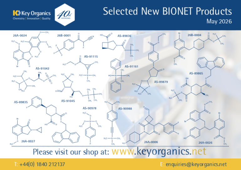 New BIONET compound releases for May 2026